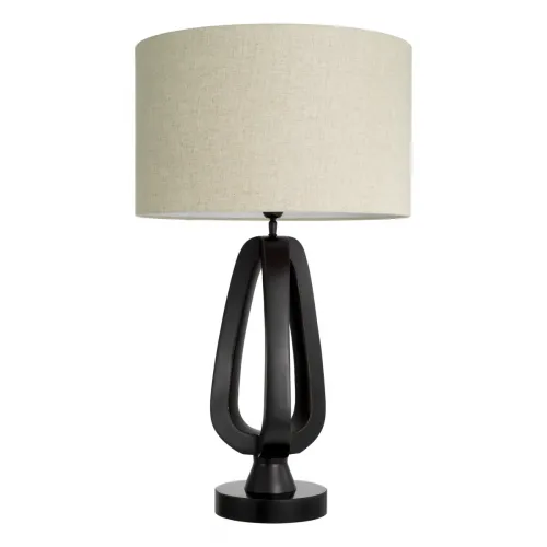 Lampada da tavolo di lusso nera con paralume avorio di Luxury Group International