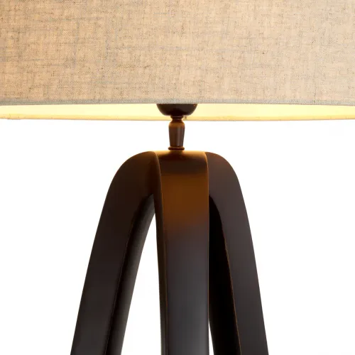 Lampada da tavolo di lusso nera con paralume avorio di Luxury Group International