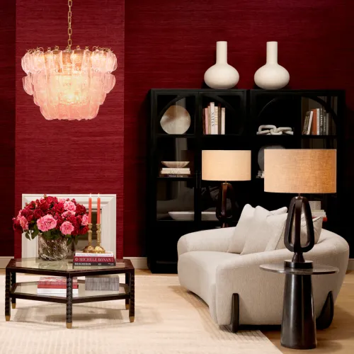 Lampada da tavolo di lusso nera con paralume avorio di Luxury Group International