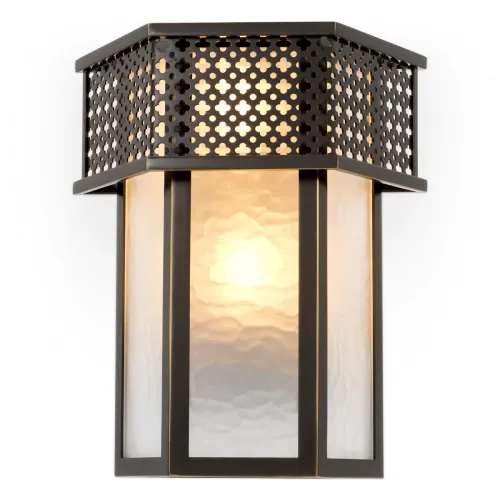 Lampada da parete di lusso con struttura in metallo nero e vetro satinato bianco di Luxury Group International