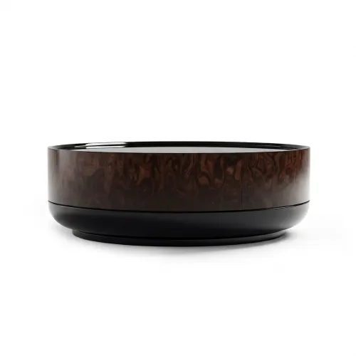 Black round top luxury modern coffee table by Luxury Group International