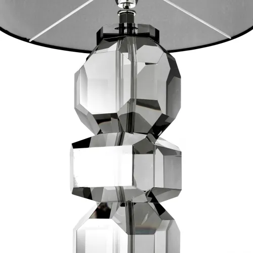 Black shade Smoke crystal glass luxury modern table lamp by Luxury Group International