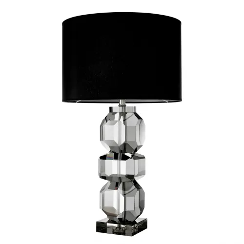 Black shade Smoke crystal glass luxury modern table lamp by Luxury Group International