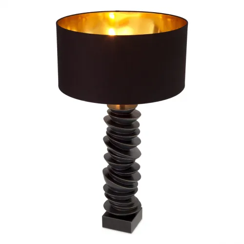 Black Stacked Pebble Luxury Modern Table Lamp by Luxury Group International