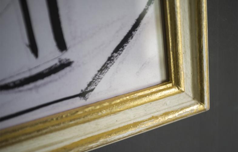 Schwarz-Weiß Luxus Minimalistisches Esszimmertisch Wandbild mit zeitgenössischem Linien-Skizzen-Design von Luxury Group International