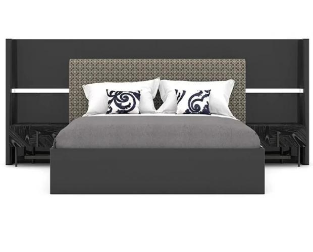 Black Wooden Headboard King Size Luxury Bed – Luxury Bed Front View by Luxury Group International