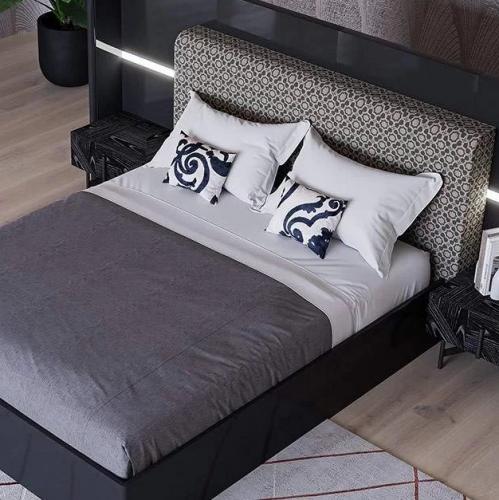 Black Wooden Headboard King Size Luxury Bed – Luxury Bed Lifestyle View by Luxury Group International
