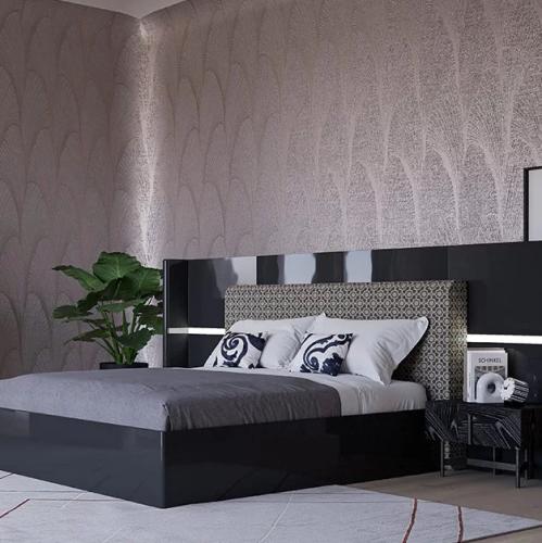 Black Wooden Headboard King Size Luxury Bed – Luxury Bed by Luxury Group International