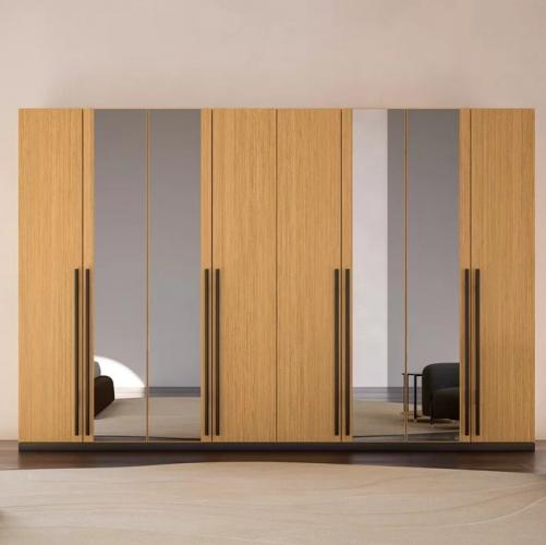 Schwarzer / gelber Luxus Schlafzimmer-Schrank aus Massivholz mit Spiegel von Luxury Group International