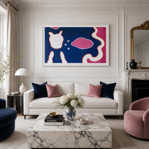 Blau & Pink Luxus Moderne Abstrakte Wandkunst für Wanddekoration von Luxury Group International