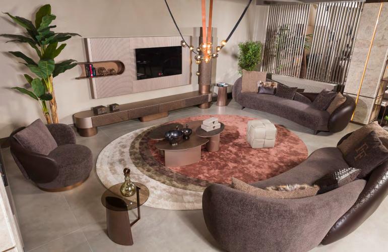 Conjunto de Mesas de Centro Modernas de Bronce de Lujo en Marrón y Oro Antiguo por Luxury Group International