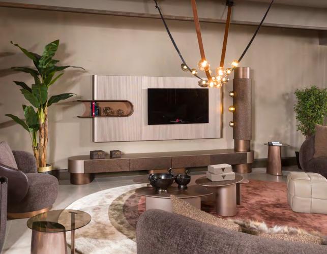 Conjunto de Mesas de Centro Modernas de Bronce de Lujo en Marrón y Oro Antiguo por Luxury Group International