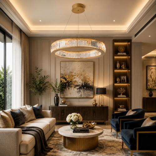 Golden Celestial Ring Luxury Modern LED Chandelier by Luxury Group International