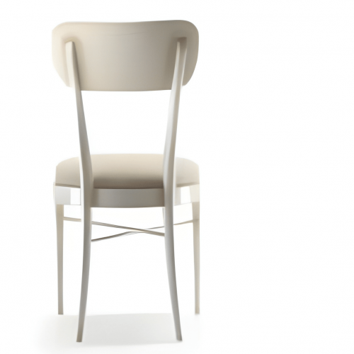 Chalk White Cross-Brace Luxury Dining Chair with Cream Upholstered Seat - Dining Room Furniture Back View by Luxury Group International