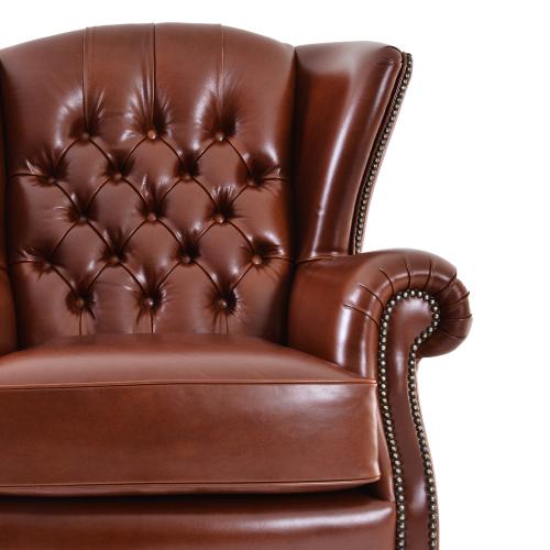 Chesterfield Wingback Luxury Leather Sofa with Deep Tufted Quilted Upholstery - Living Room Furniture Detail View by Luxury Group International