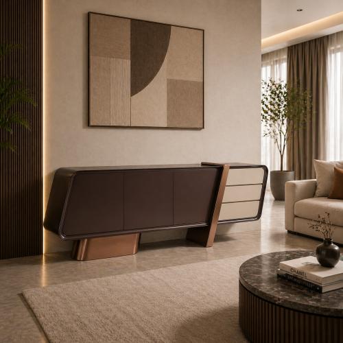 Dark Brown Modern Wooden Luxury Console Table by Luxury Group International