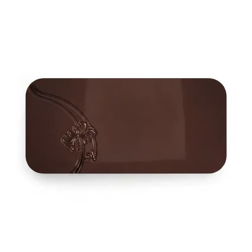 Dark Brown Rectangular Luxury Wooden Dining Table With Floral Design by Luxury Group International