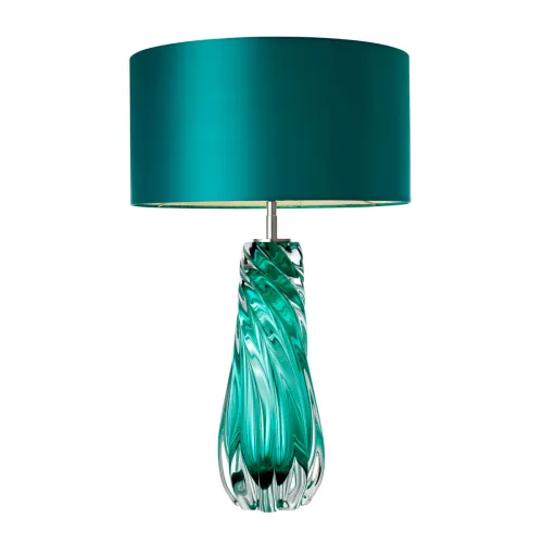 Lampada da Tavolo di Design in Vetro Turchese 17 x 42 x H. 67 cm - Illuminazione di Lusso di Luxury Group International
