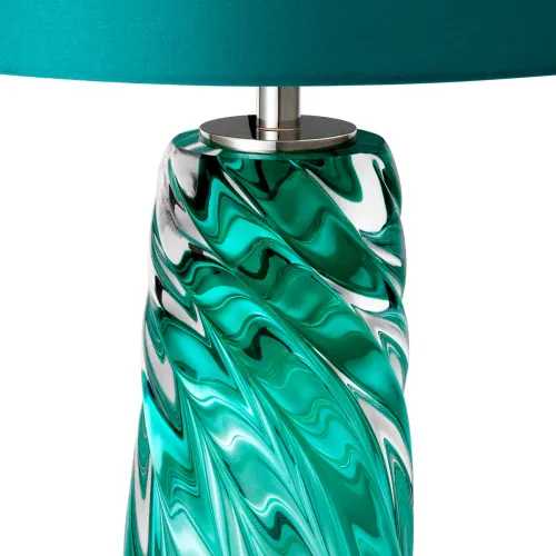 Designer Turquoise Glass Table Lamp 17 x 42 x H. 67 cm - Luxury Lighting by Luxury Group International