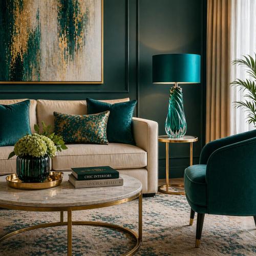 Designer Turquoise Glass Table Lamp 17 x 42 x H. 67 cm - Luxury Lighting by Luxury Group International