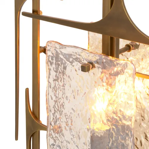 Elegante lampada da tavolo di lusso in ottone antico / nero con base in marmo e paralumi in vetro di Luxury Group International