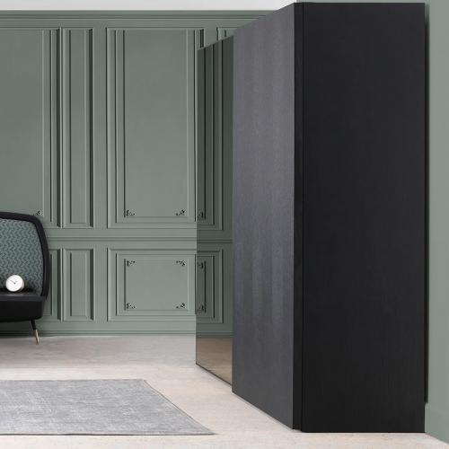 Elegante Armario Negro de Lujo con Espejo - Solución Moderna de Almacenamiento para Muebles de Dormitorio por Luxury Group International