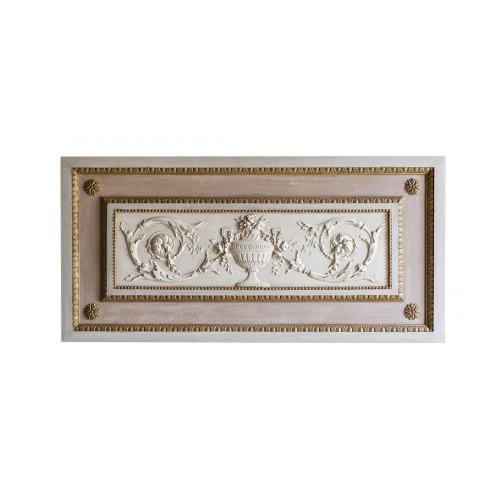 Luxury Antique Wall Art Panel in Cream with Ornamental Floral Relief by Luxury Group International