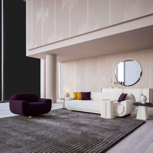 Buffet Élégant de Luxe en Bois Massif Crème et Beige avec 6 Portes - Meubles de Luxe par Luxury Group International