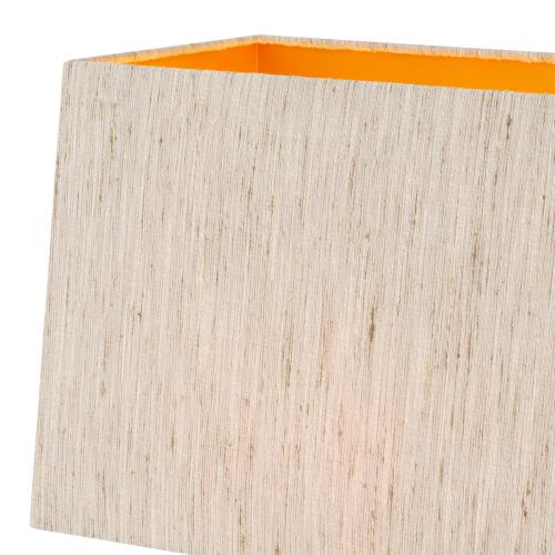 Elegante Lampada da Tavolo di Lusso in Stile Mid-Century Beige Chiaro con Colonna in Legno Parquet Geometrico di Luxury Group International