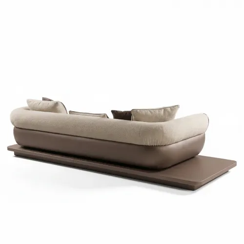 Canapé Moderne Élégant de Luxe en Tissu Mat Beige Crème avec Table Basse par Luxury Group International