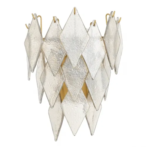 Applique murale moderne de luxe finition laiton ancien avec design en verre fait main multiple par Luxury Group International