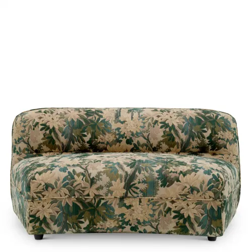 Divano Modulare di Lusso in Tessuto Verde Marston e Beige con Motivo Foglia Botanica di Luxury Group International