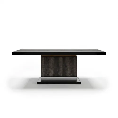 Mesa de Comedor de Madera de Lujo Rectangular con Tapa Negra Brillante por Luxury Group International