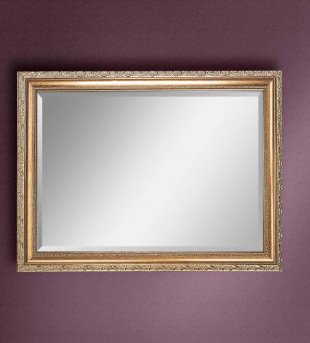 Gold Fine Floral Scroll Baroque Luxury Wall Mirror with Delicate Carved Frame & Antiqued Finish Front View by Luxury Group International