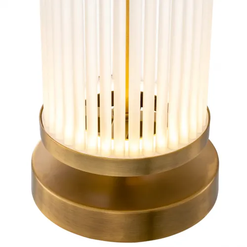 Lampade da tavolo moderne di lusso Gold Star in cristallo con asta in vetro satinato e paralume crema di Luxury Group International