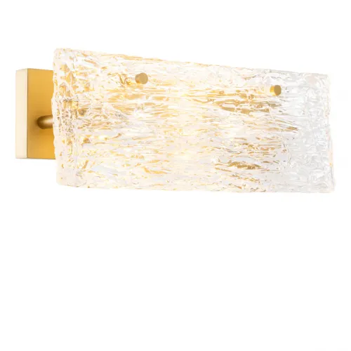 Lámpara de pared rectangular de lujo dorada con acabado en latón antiguo y vidrio hecho a mano por Luxury Group International