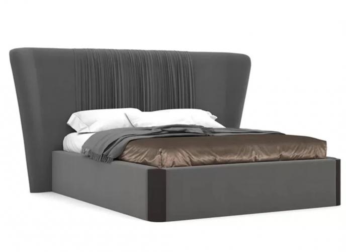 Grey Headboard Luxury Bed - Modern Bed Design - Master Bedroom Design - Luxury Bedroom Furniture Front View by Luxury Group International