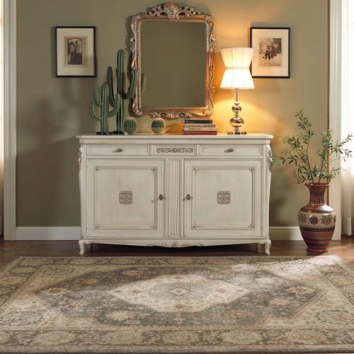 Ivory Baroque Luxury Sideboard with Double Drawers & Storage Cabinet - Baroque Furniture Lifestyle View by Luxury Group International