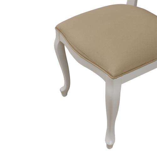 Ivory Baroque Luxury Upholstered Dining Chair with Beige Upholstery - Dining Room Furniture Detail View by Luxury Group International
