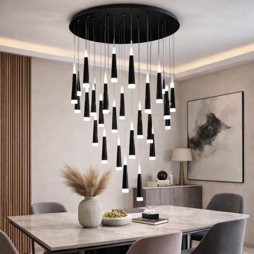 Lampada a Sospensione LED Lampadario di Lusso Nero di Luxury Group International