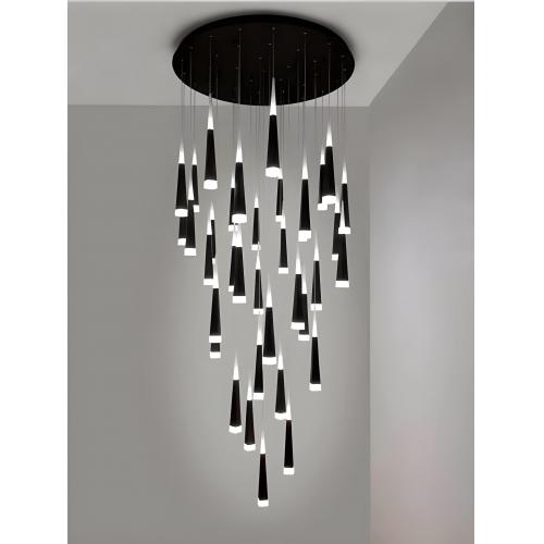Lampada a Sospensione LED Lampadario di Lusso Nero di Luxury Group International