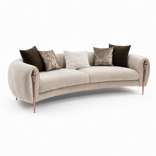 Sofá Moderno de Lujo Beige Claro para Cuatro Personas por Luxury Group International