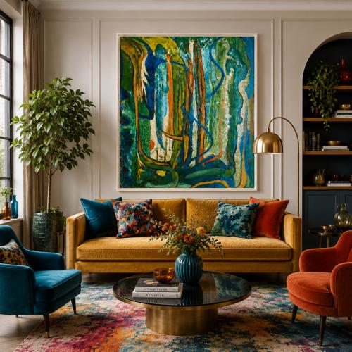 Luxus Abstrakte Natur-Wandkunst mit zeitgenössischem organischem Ausdrucksdesign von Luxury Group International