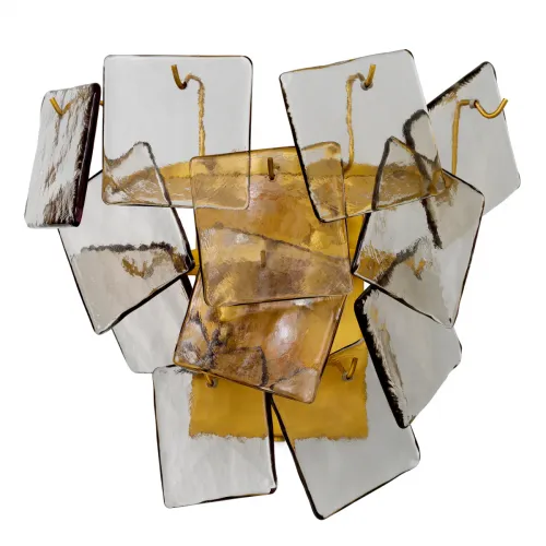 Applique murale de luxe finition laiton antique avec plusieurs verres fumés par Luxury Group International