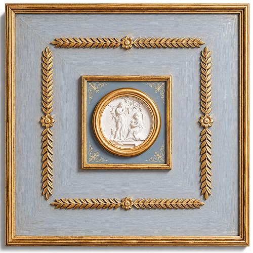 Luxury Antique French Boiserie Panel with Gold Leaf Classical Wall Art Medallion by Luxury Group International
