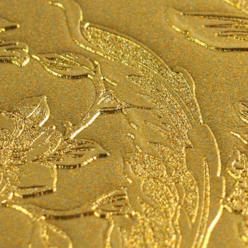 Versace Antique Gold Baroque Floral leaf Non-Woven Designer Wallpaper by Luxury Group International