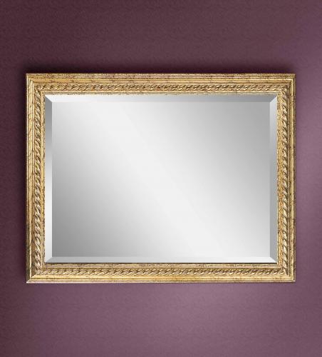 Luxury Antique Gold Twisted Rope Baroque Wall Mirror with Triple Band Frame & Bevelled Glass Front View by Luxury Group International