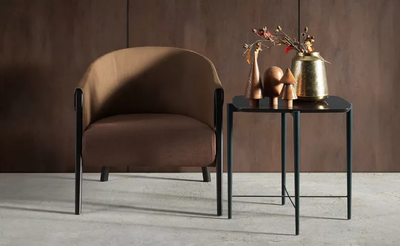 Luxury Armchair Brown/Black Wooden Frame Accent Chair-Hotel furniture - Luxury furniture by Luxury Group International