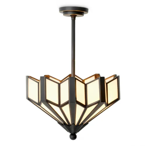 Lampada a Sospensione di Lusso con Cornice in Bronzo Nero e Design Rotondo a Fiore – Lampada da Soffitto Art Deco di Luxury Group International