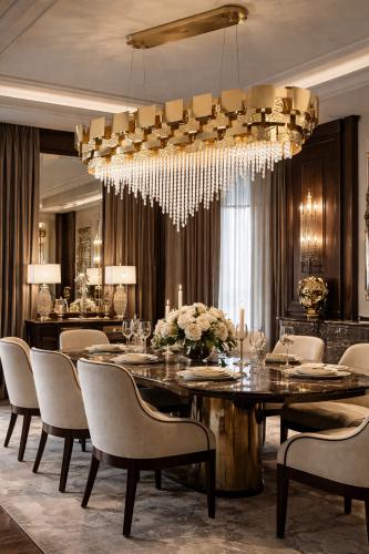 Luxury Art Deco Crystal pendent raindrop Oval Chandelier by Luxury Group International